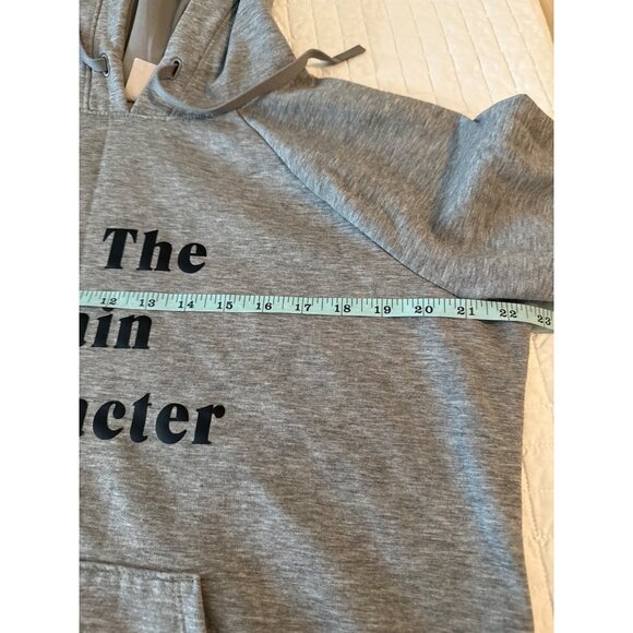 "Im The Main Character" Hoodie L/G 12-14 Grey Polyester/Modal - Picture 12 of 14